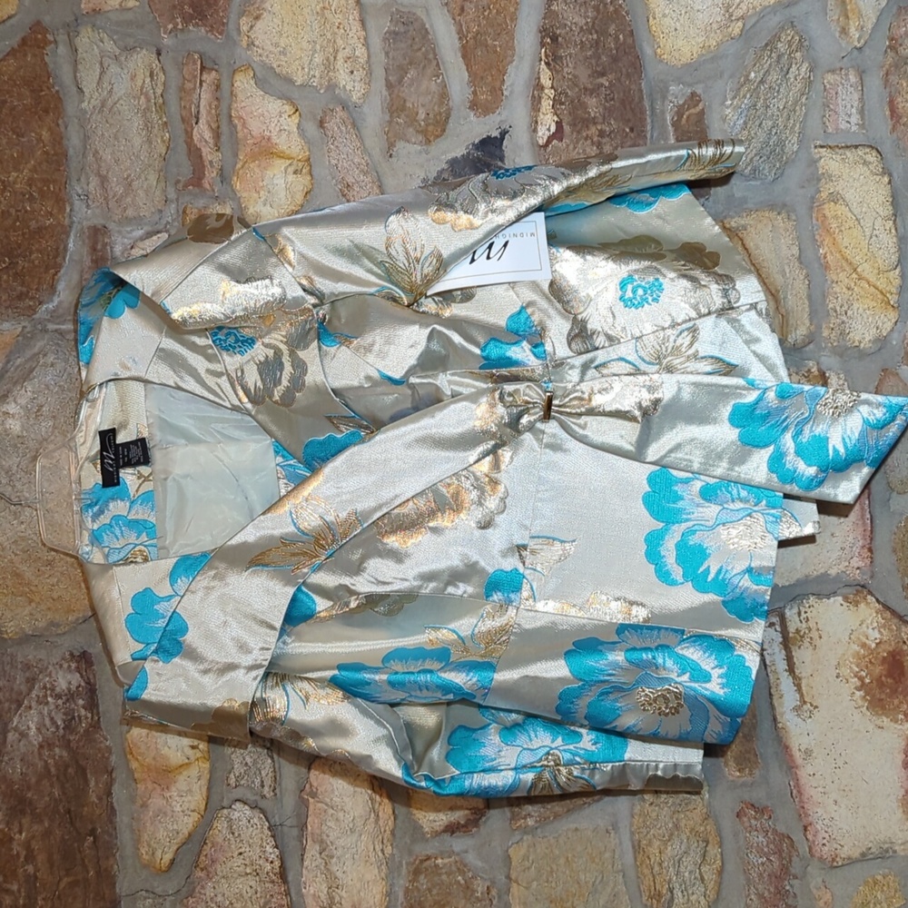 Midnight velvet gold floral fancy top